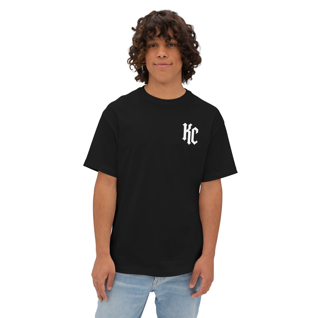 KC MONOGRAM OVERSIZED TEE - BLACK
